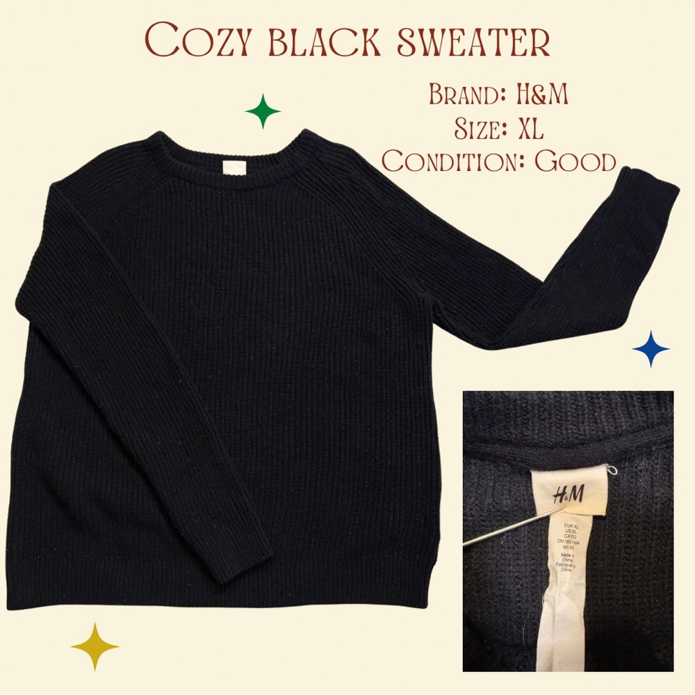 H&M Classic Black Knit Pullover